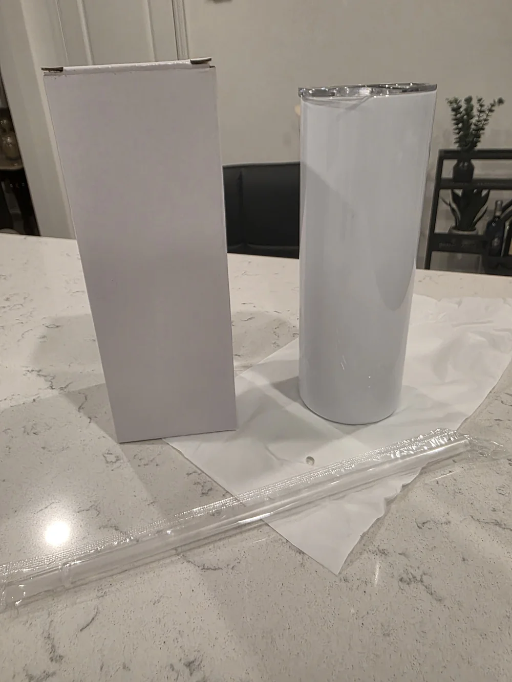 White Stainless Steel Travel Tumbler - Double Wall Insulated